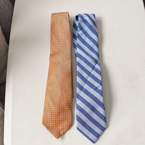 Peter Millar Orange/Blue & Blue and White Striped Tie’s